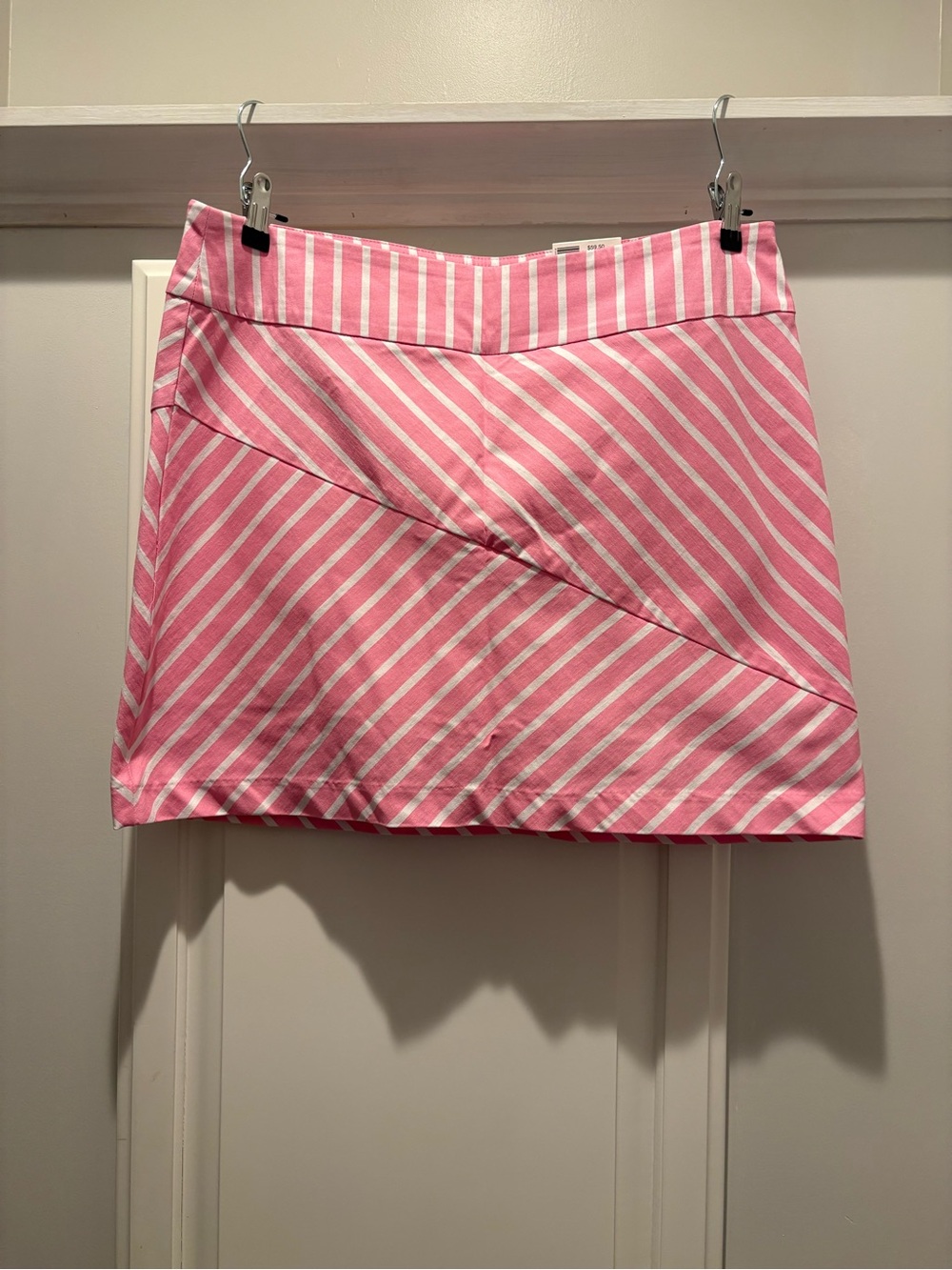 crown & ivy Pink and White Striped Skort